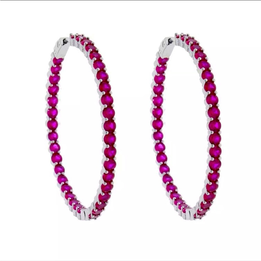 Ruby Big Inside Out Hoop Earring - image 1